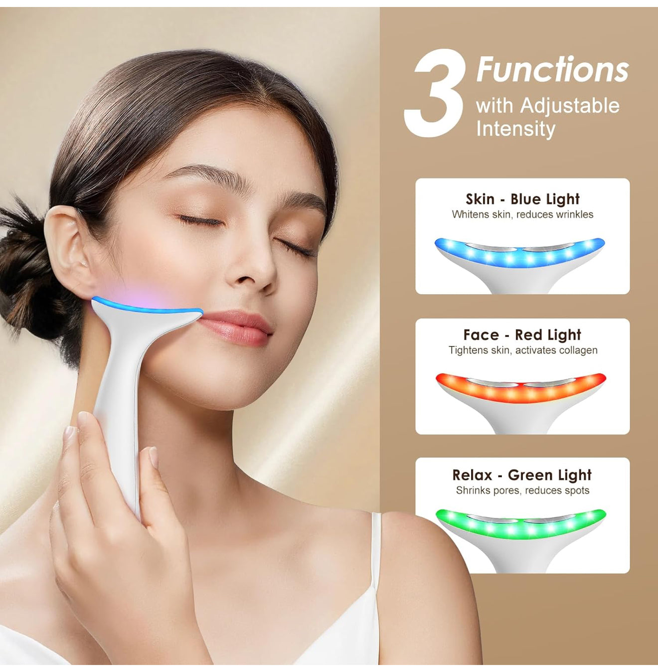 Vibration Massager - Triple-Action Wrinkle Remover for Skin Care, Tightening, and Smoothness