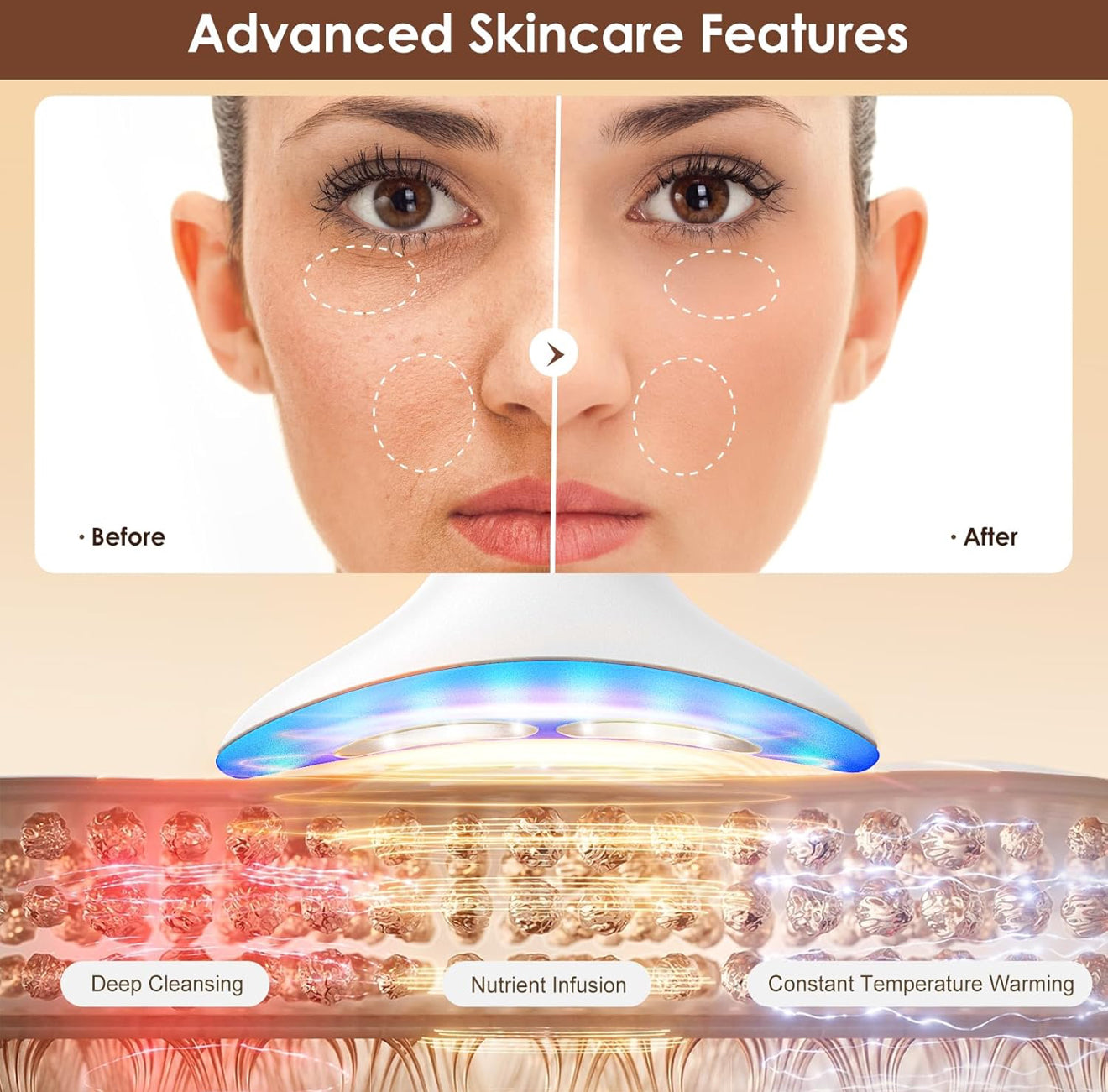 Vibration Massager - Triple-Action Wrinkle Remover for Skin Care, Tightening, and Smoothness