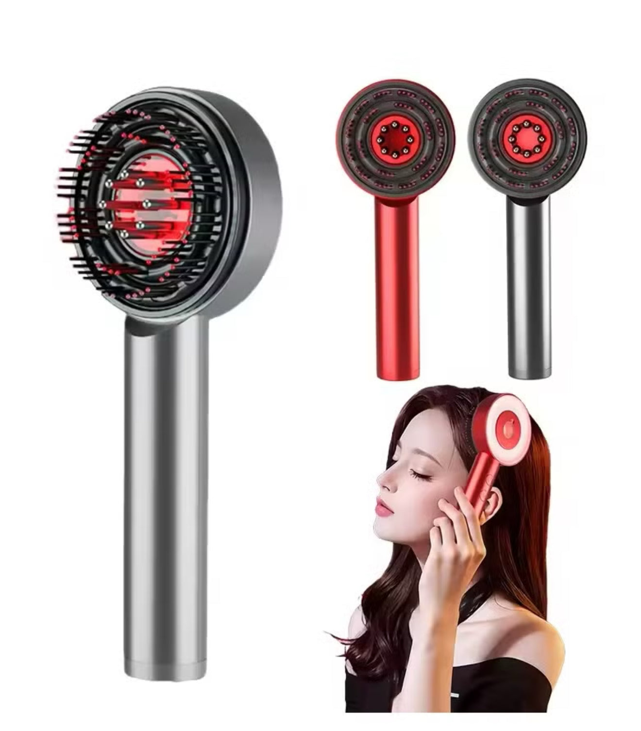 Hair Comb Massage Red And Blue Light Medicated Massage Comb Hair Skin Medicated Anti-Hair Loss