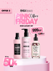Rose luxury set - Rose dry oil 100 MLS - Rose body lotion _ Rose hair mist
