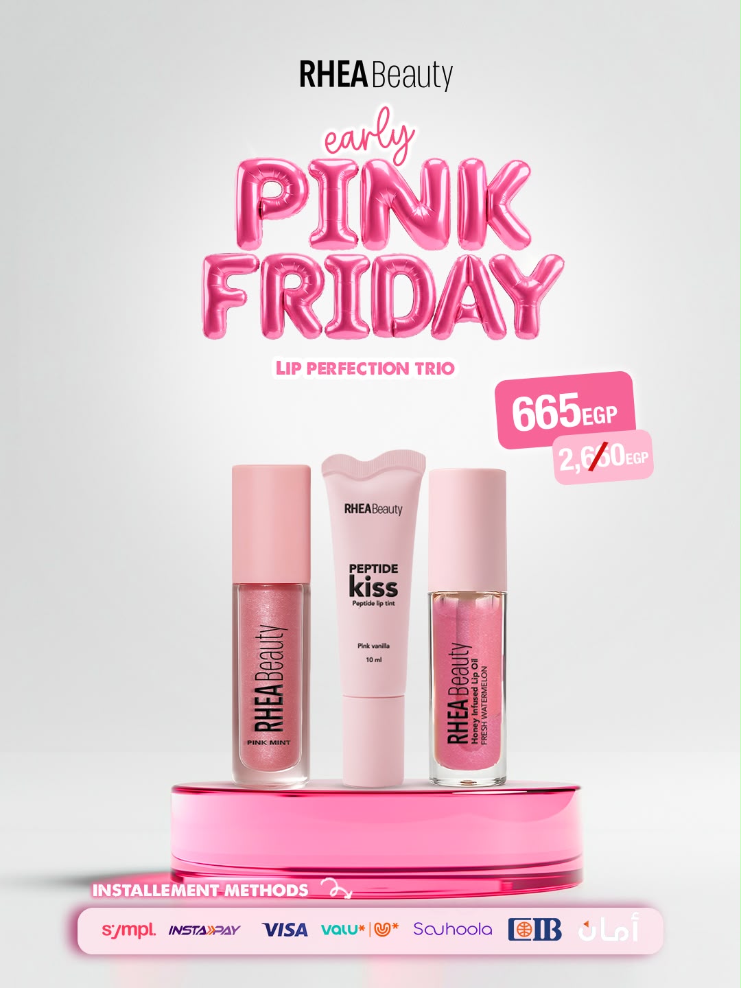 Lip perfection trio - lipgloss - lip oil - pink vanilla lip peptide