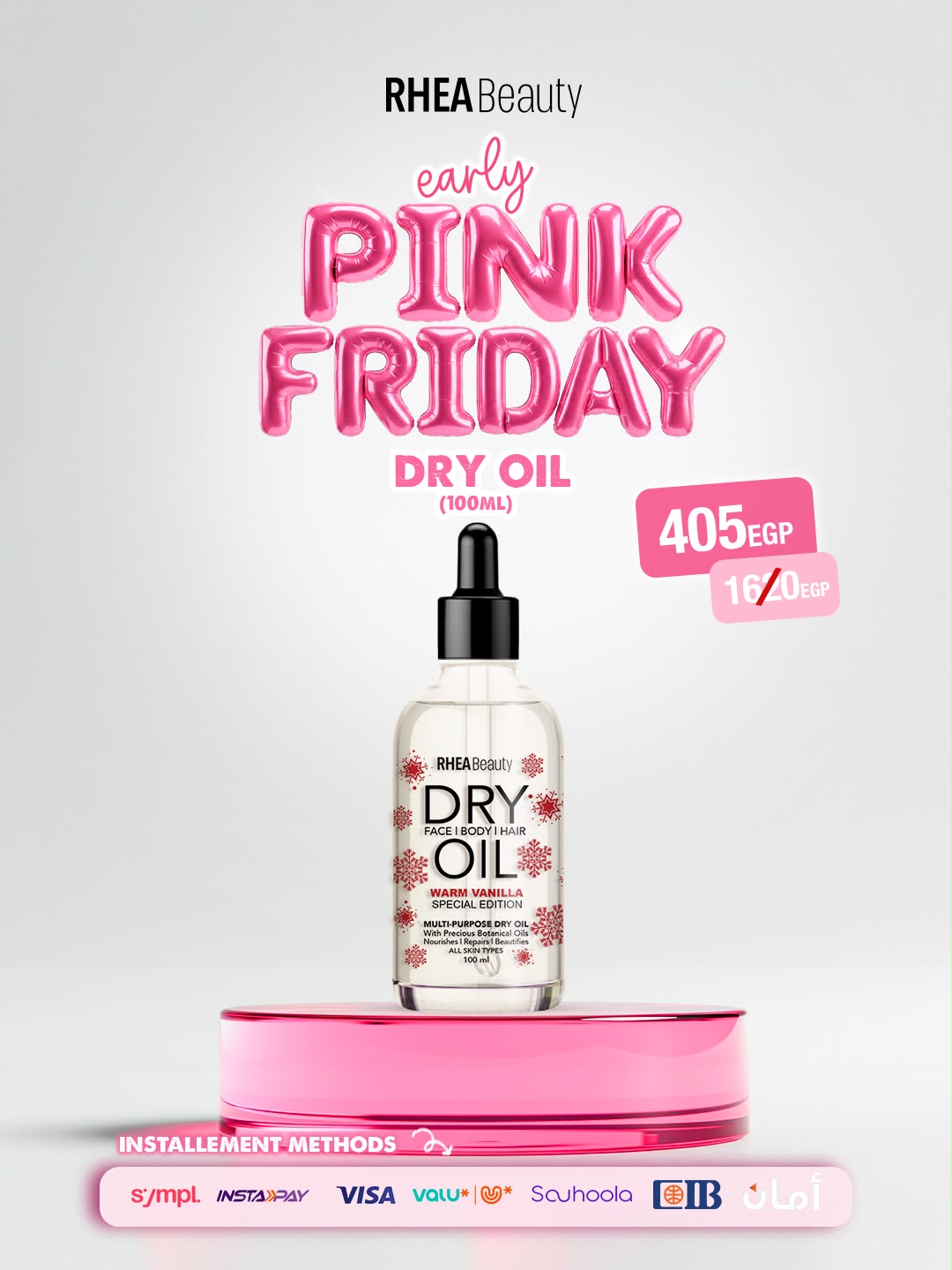 Dry oil 100 mls warm vanilla