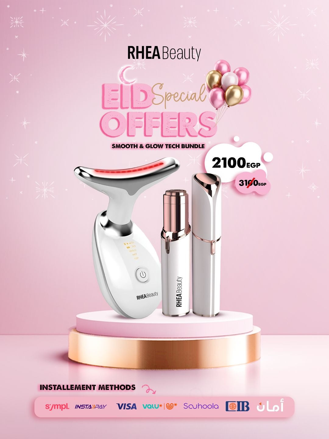 Smooth and glow tech bundle - face vibration - hair removal device