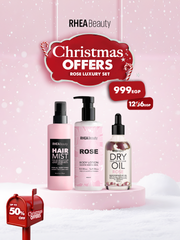 Rose luxury set - Rose dry oil 100 MLS - Rose body lotion _ Rose hair mist