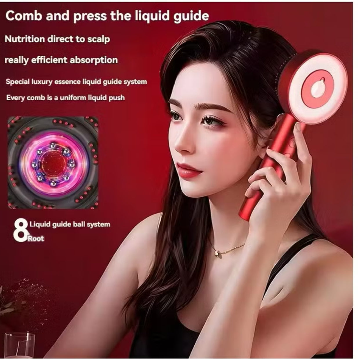 Hair Comb Massage Red And Blue Light Medicated Massage Comb Hair Skin Medicated Anti-Hair Loss