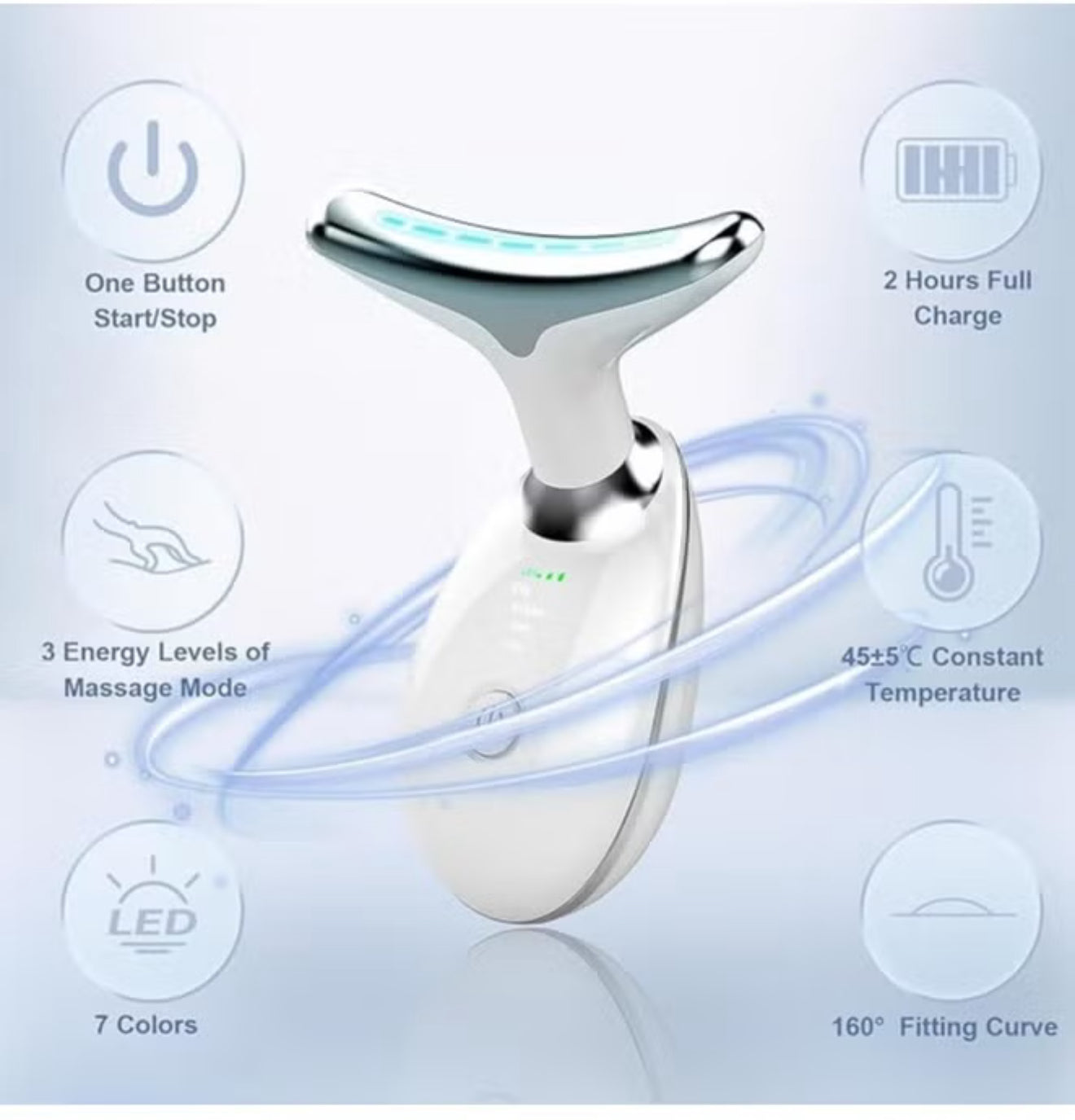 Vibration Face and Neck Massager - Triple-Action Wrinkle Remover for Skin Care, Tightening, and Smoothness