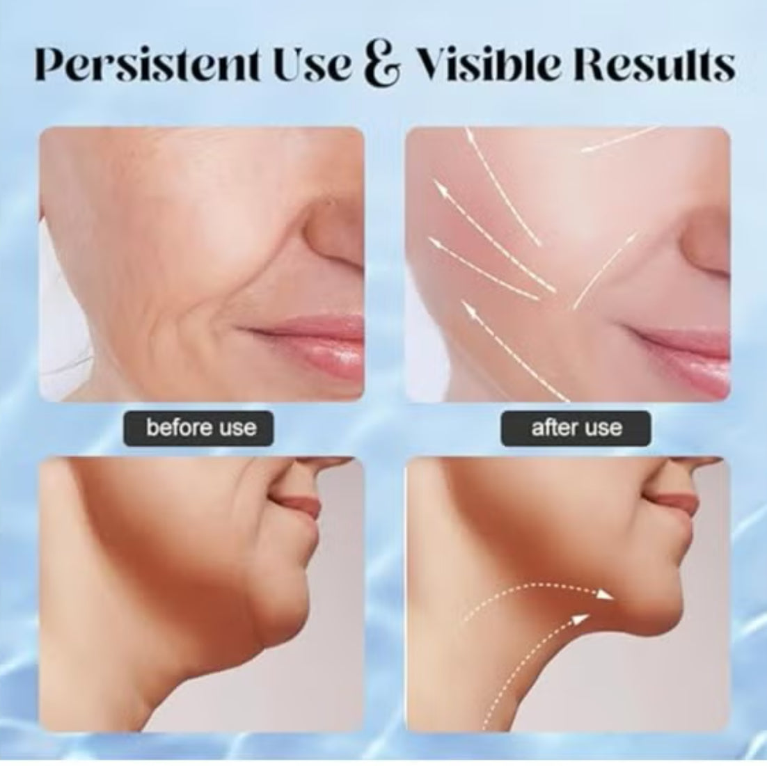 Vibration Face and Neck Massager - Triple-Action Wrinkle Remover for Skin Care, Tightening, and Smoothness
