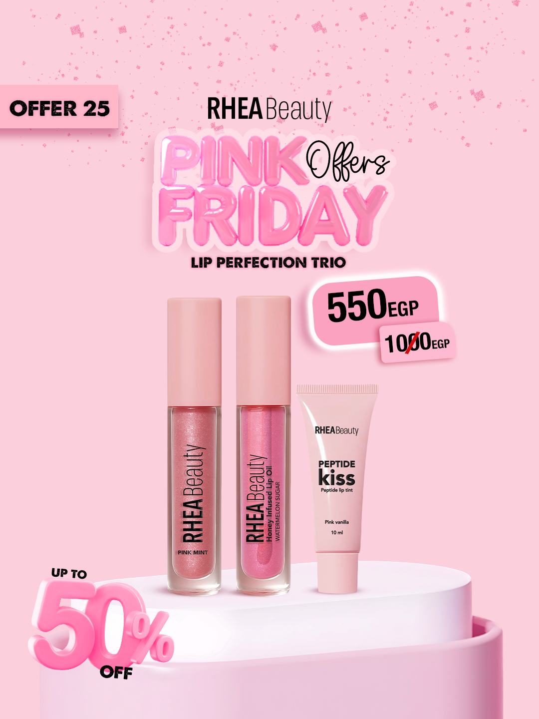 Lip perfection trio - lipgloss - lip oil - pink vanilla lip peptide