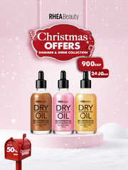 Shimmer and shine collection- bronze dry oil - pink dry oil- gold dry oil