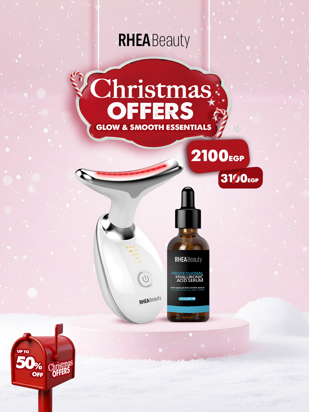 Glow and smooth essentials - face vibration EMS - Hyaluronic acid serum