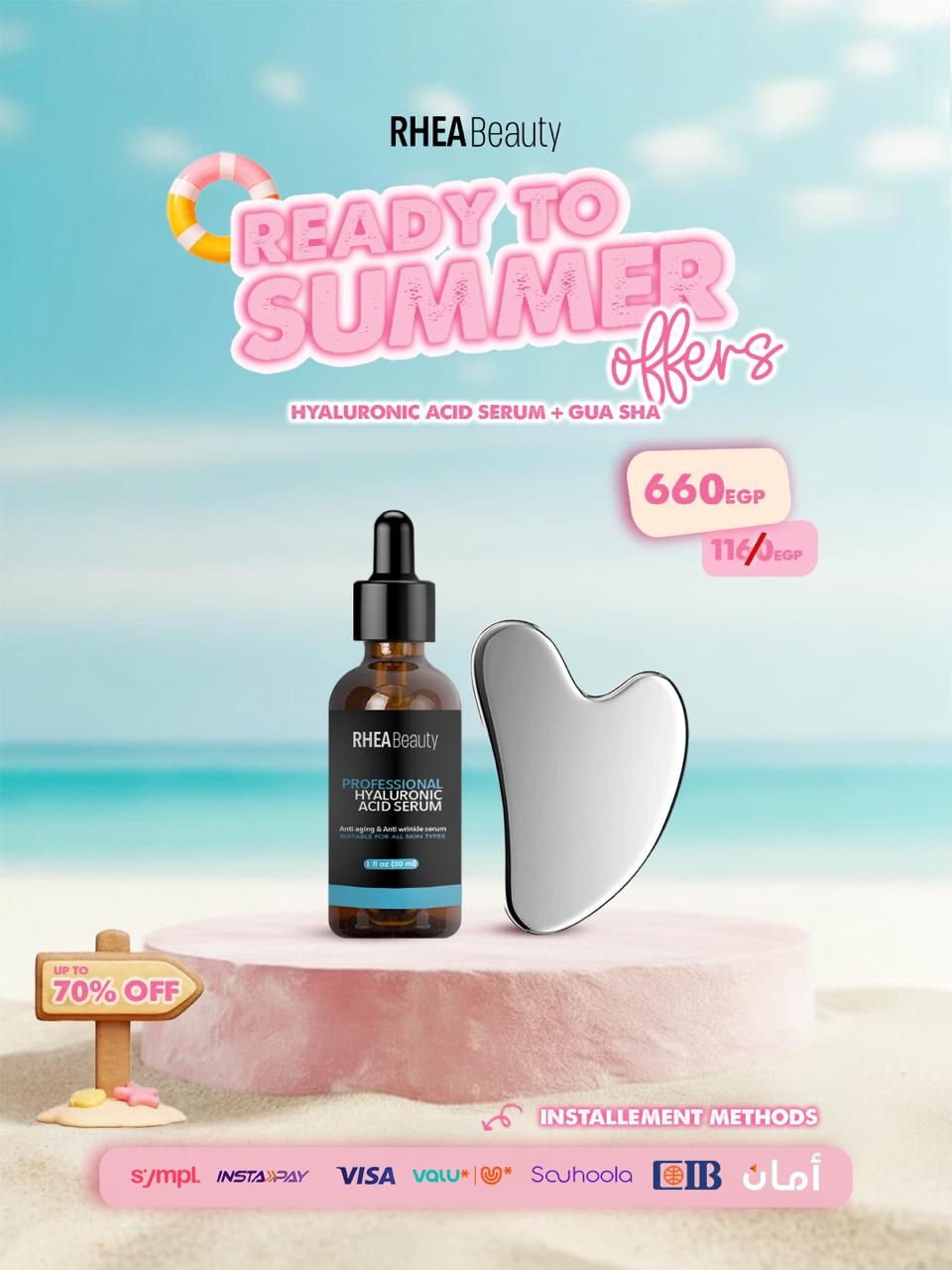 Hyaluronic acid and guasha offer