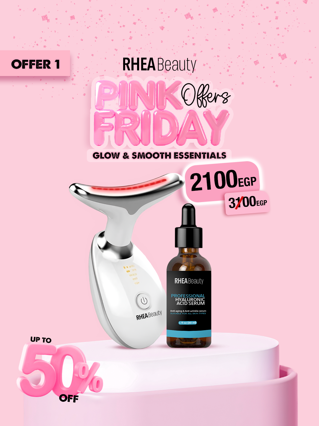 Glow and smooth essentials - face vibration EMS - Hyaluronic acid serum