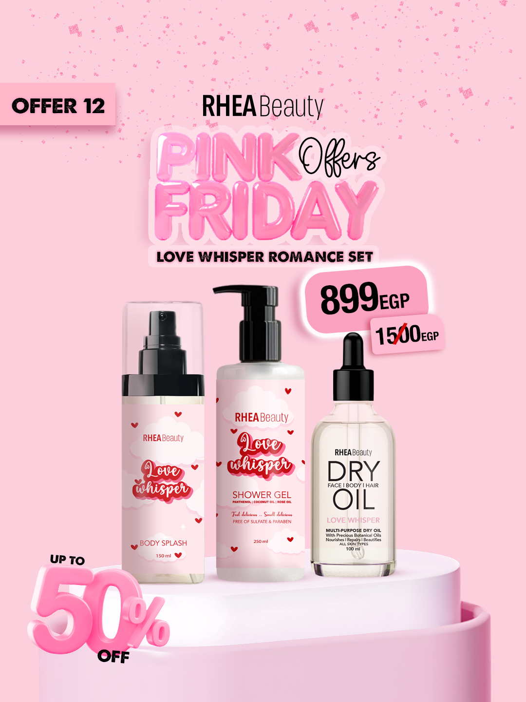 Love whisper romance set - love whisper body splash - love whisper body lotion - love whisper dry oil 100 mls