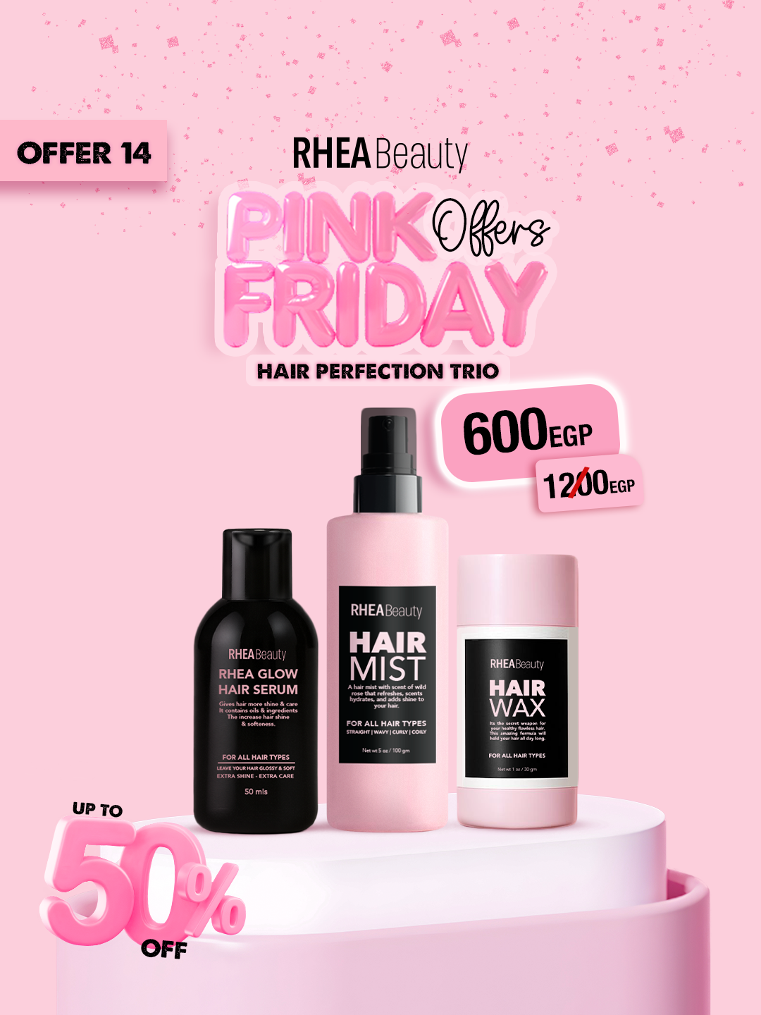 Hair perfection trio - Rhea glow hair serum - hair wax- wild rose hair mist