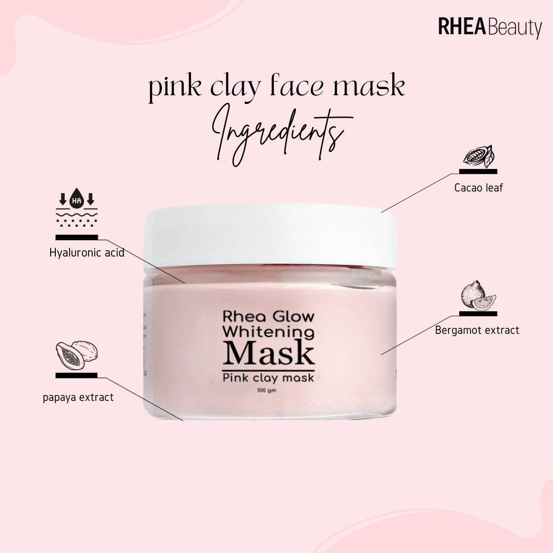 Rhea glow pink clay face mask
