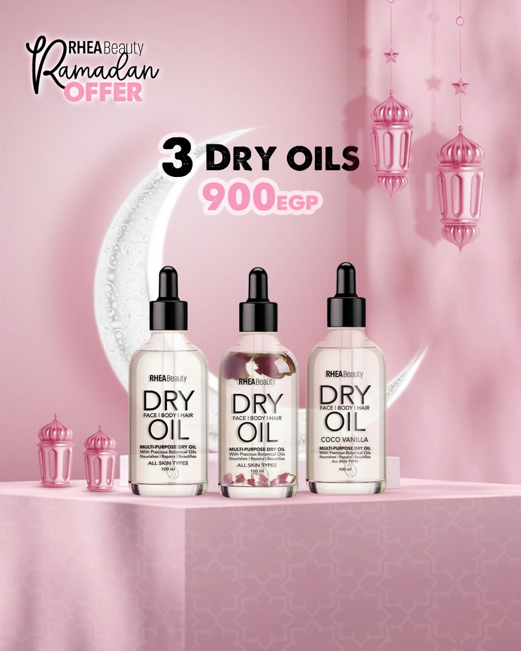 Ramadan Offer 3 (dry oil Rose - dry oil Jasmine  - dry oil coco vanilla )