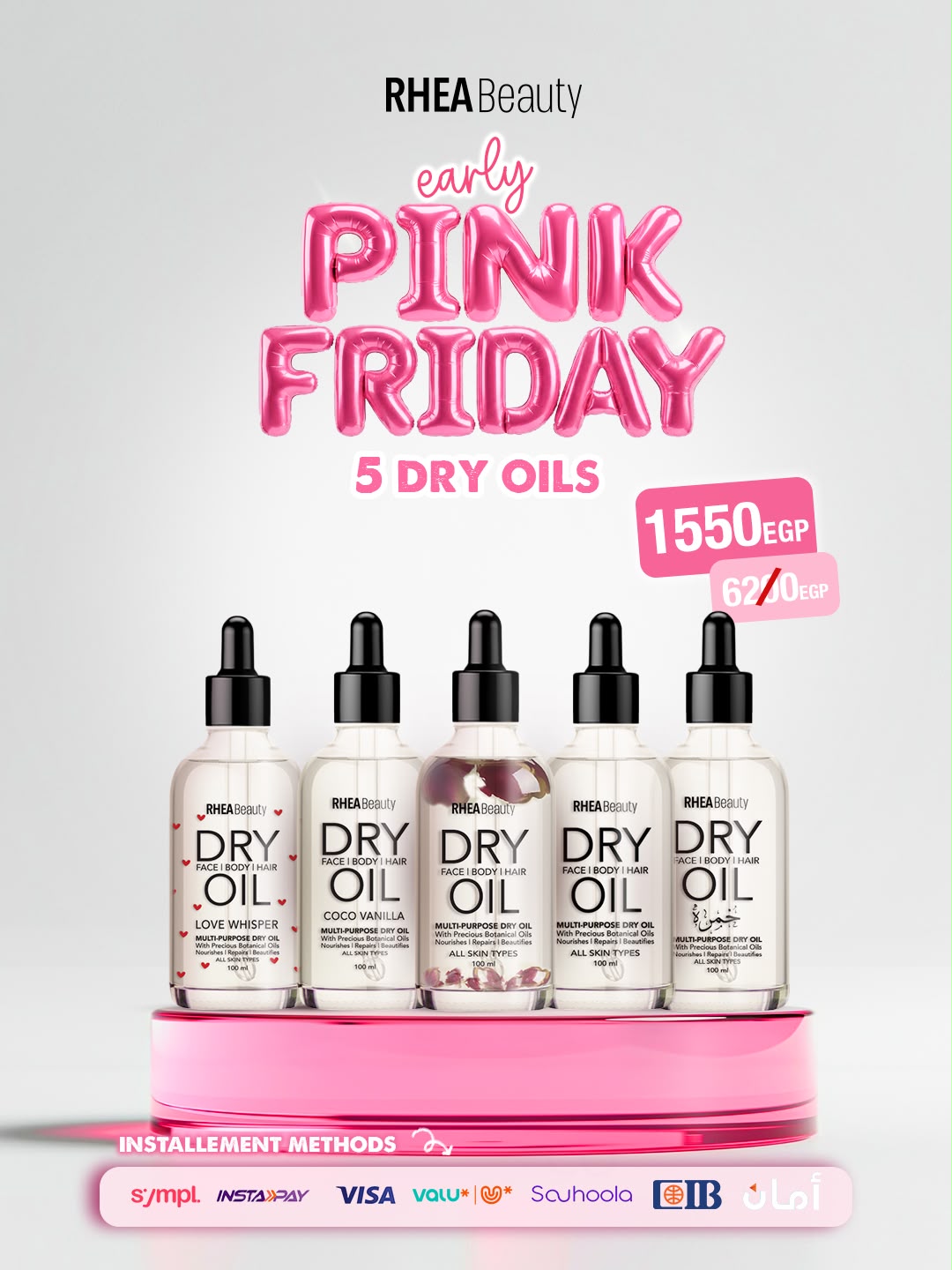 5 Dry Oils 100ml Offer ( Rose - khumra - coco vanilla - love whisper- Jasmine )