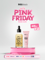 Glow & lips Bundle ( dry oil gold shimmer 30ml & pink Vanilla lip peptide )