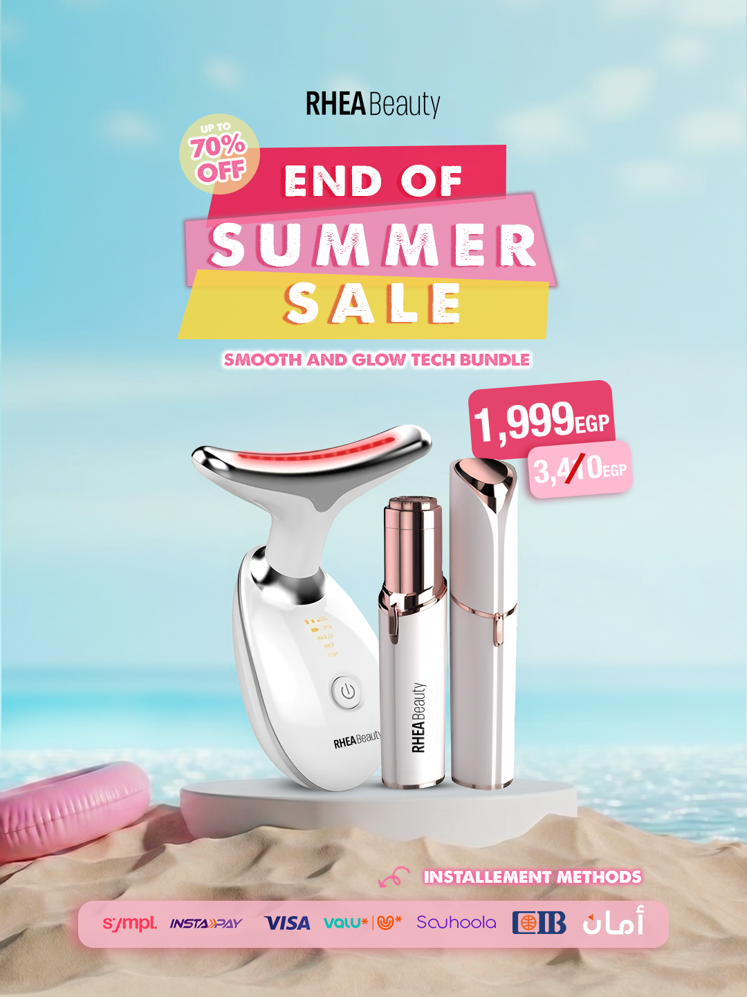 Smooth and glow tech bundle - face vibration - hair removal device