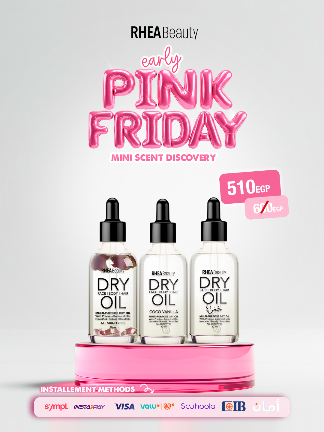Mini Scent Discovery Bundle ( dry oil rose- coco vanilla - khumra 30ml )