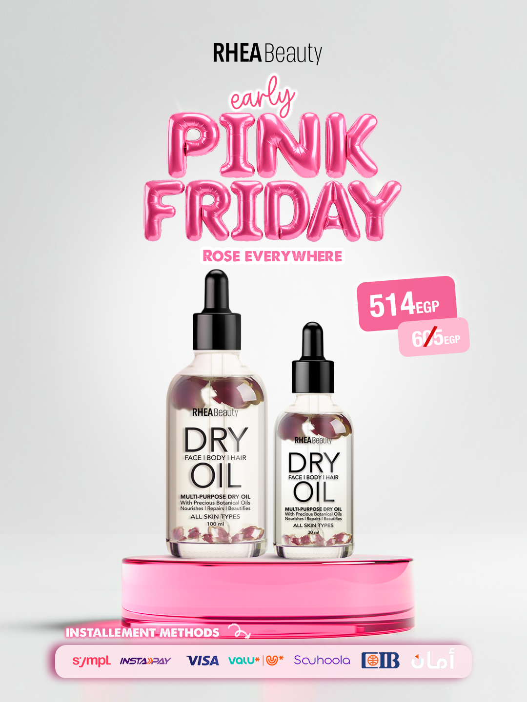 Rose Every Where Bundle ( dry oil rose 100ml & 30ml )